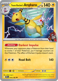 074/182 Team Rocket's Ampharos - Destined Rivals