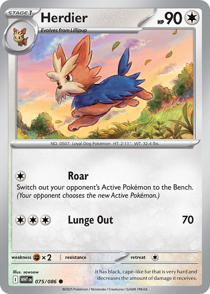 Herdier 075/086 White Flare card