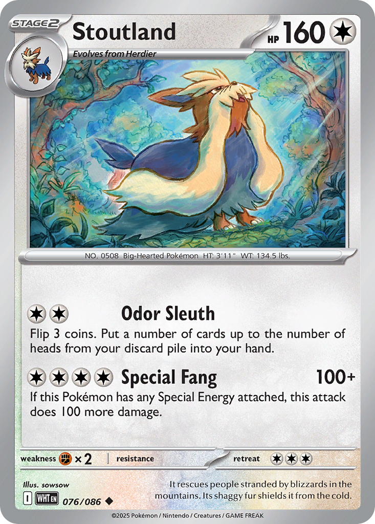 Stoutland 076/086 White Flare card
