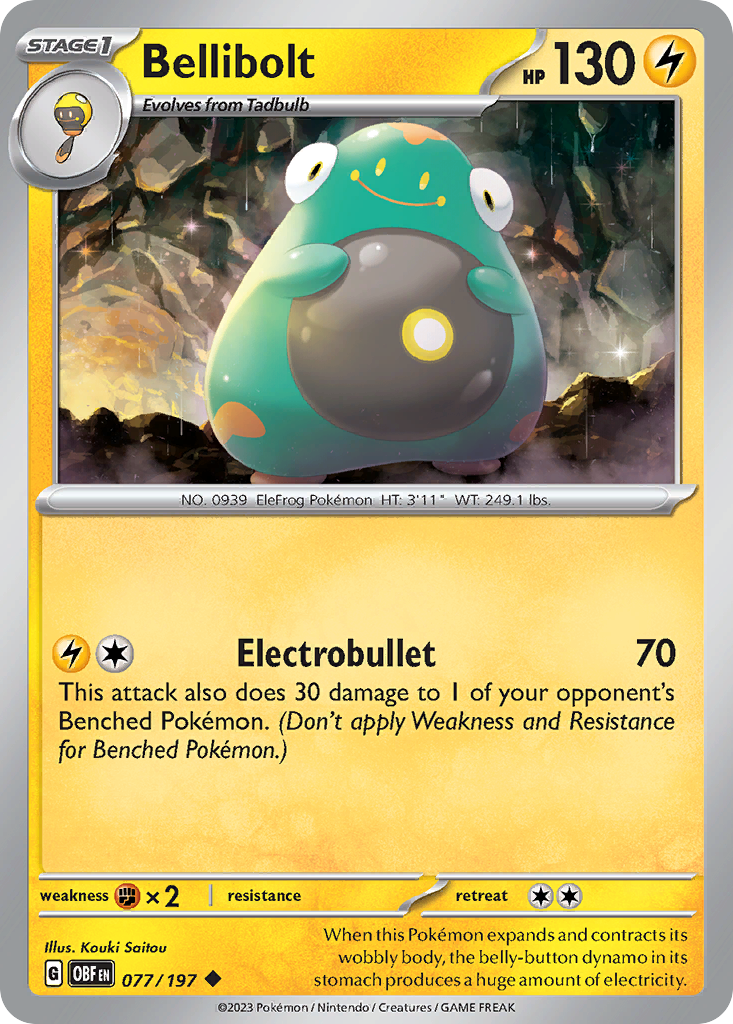 Bellibolt 077/197 Obsidian Flames card