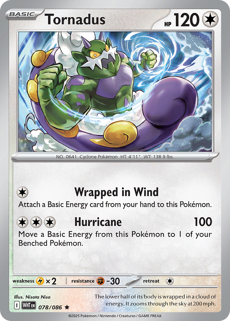 Tornadus 078/086 White Flare card