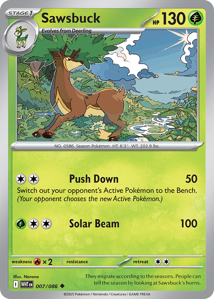 Sawsbuck 007/086 White Flare card