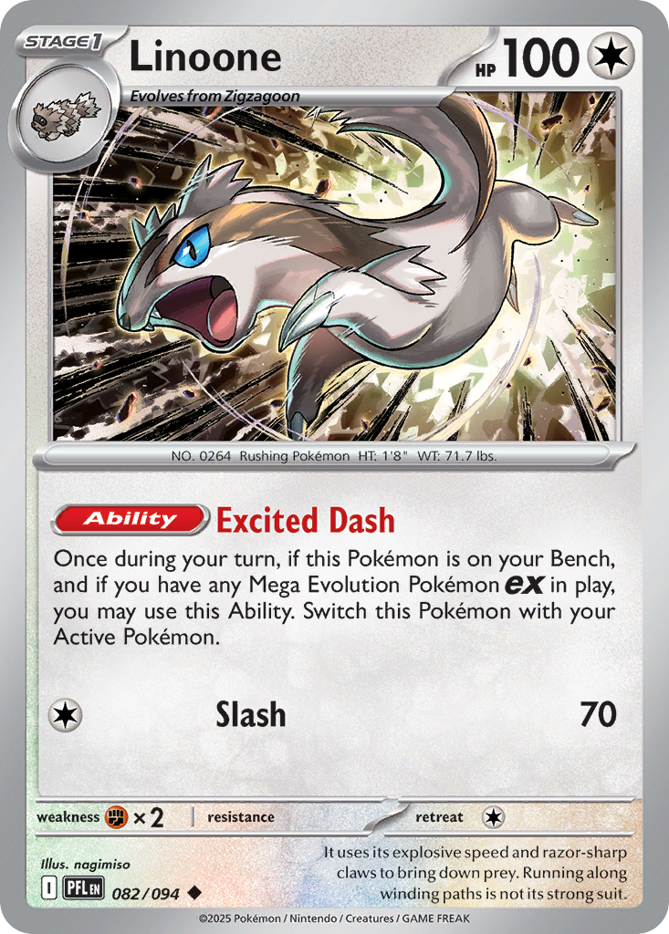 Linoone 082/094 Phantasmal Flames card