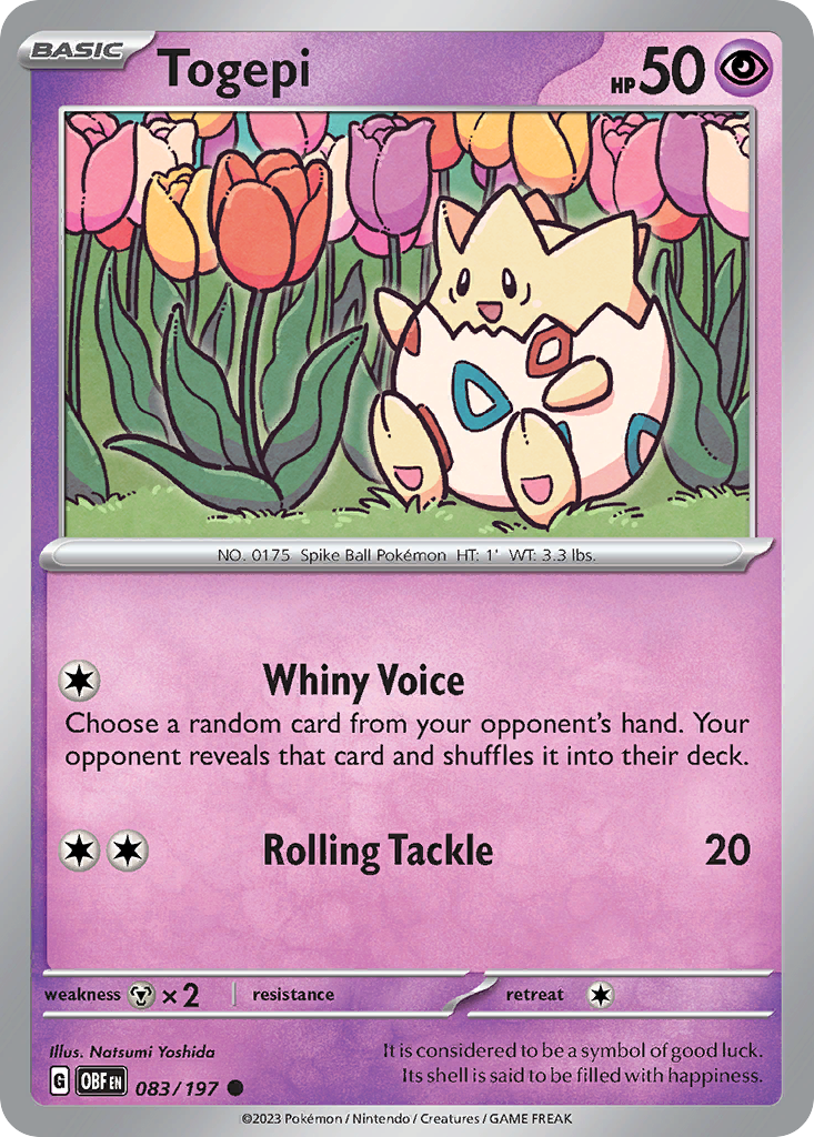 Togepi 083/197 Obsidian Flames card