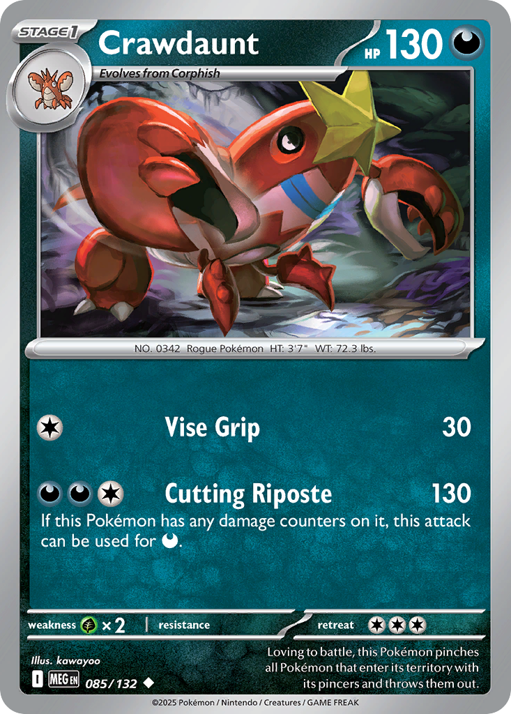 Crawdaunt 085/132 Mega Evolution card