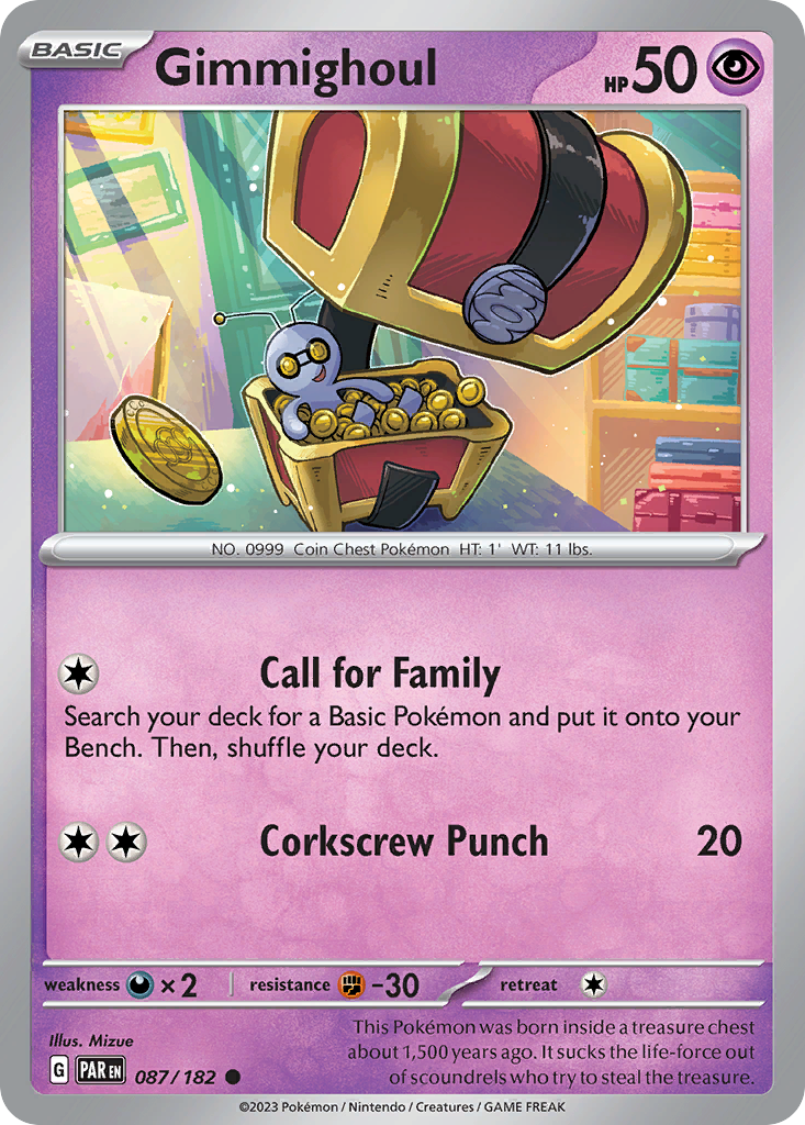 Gimmighoul 087/182 Paradox Rift card