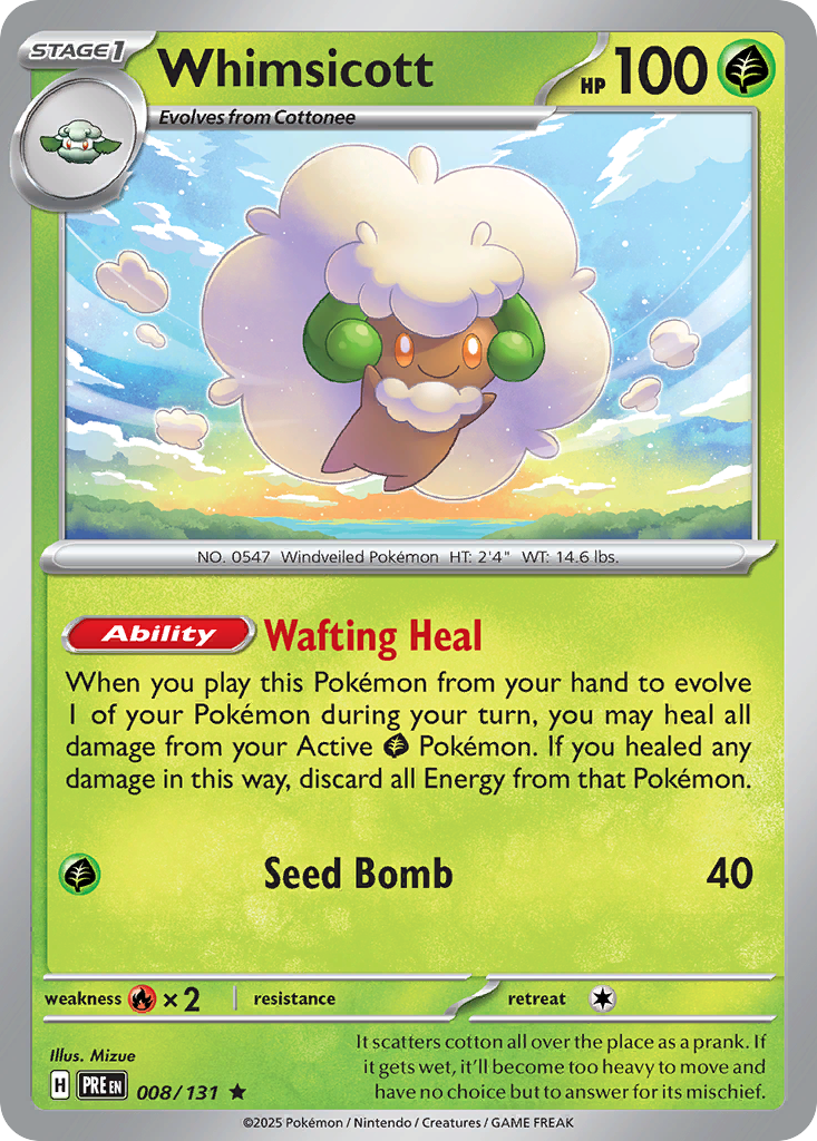 Whimsicott 008/131 Prismatic Evolutions card