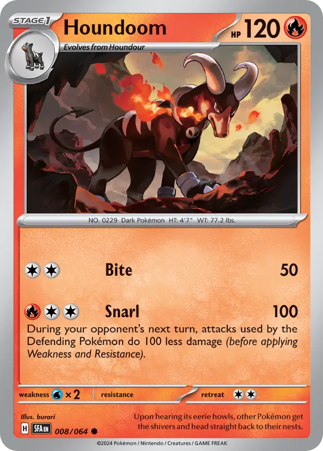 Houndoom 008/064 Shrouded Fable card