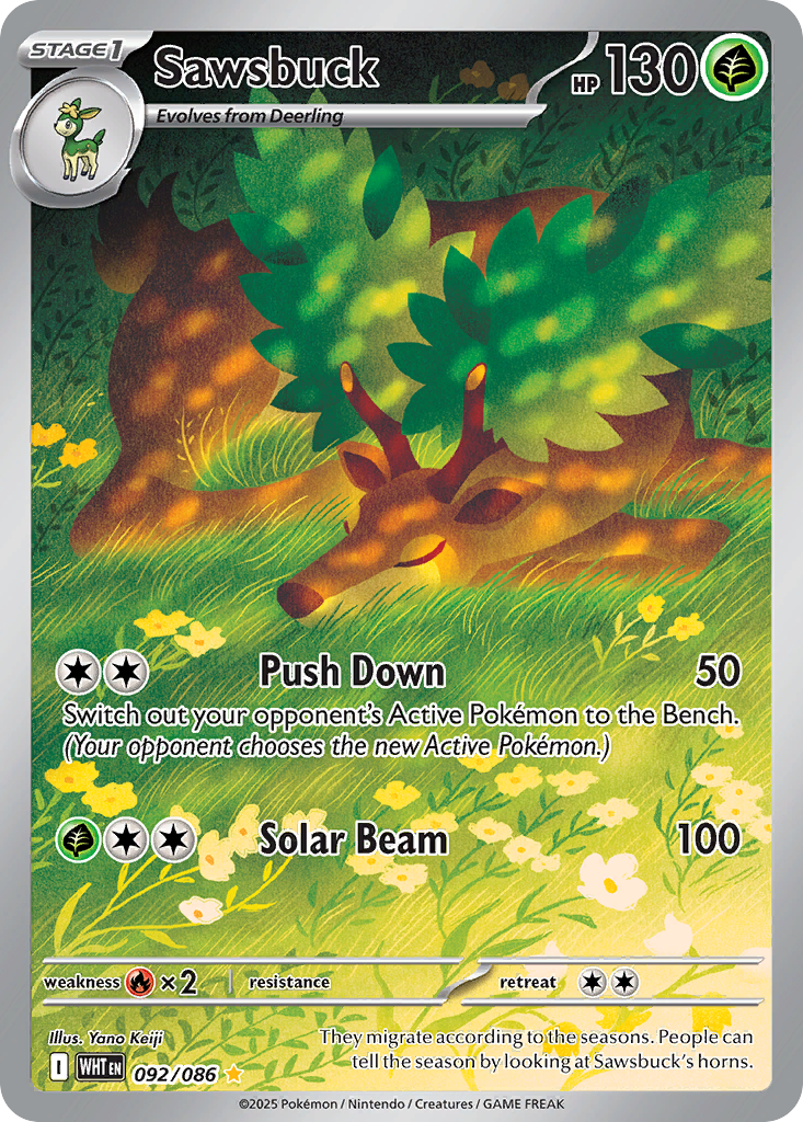 Sawsbuck 092/086 White Flare card