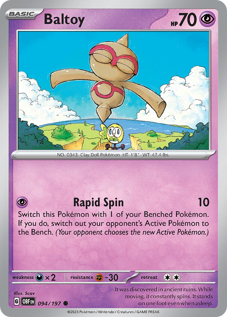 Baltoy 094/197 Obsidian Flames card