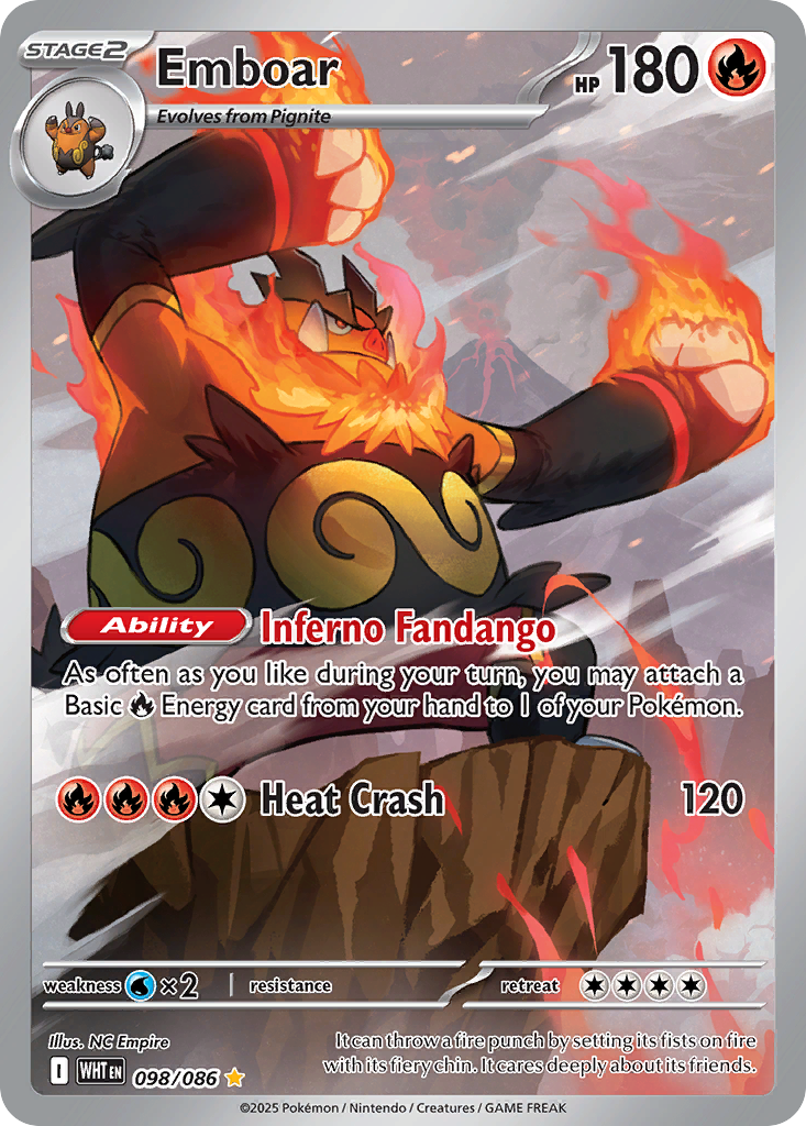 Emboar 098/086 White Flare card
