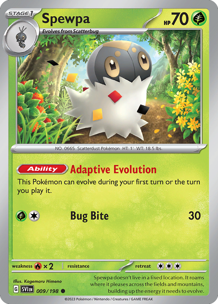 Spewpa 009/198 Scarlet & Violet Pokemon card