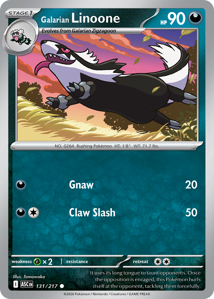 Galarian Linoone 131/217 Ascended Heroes card