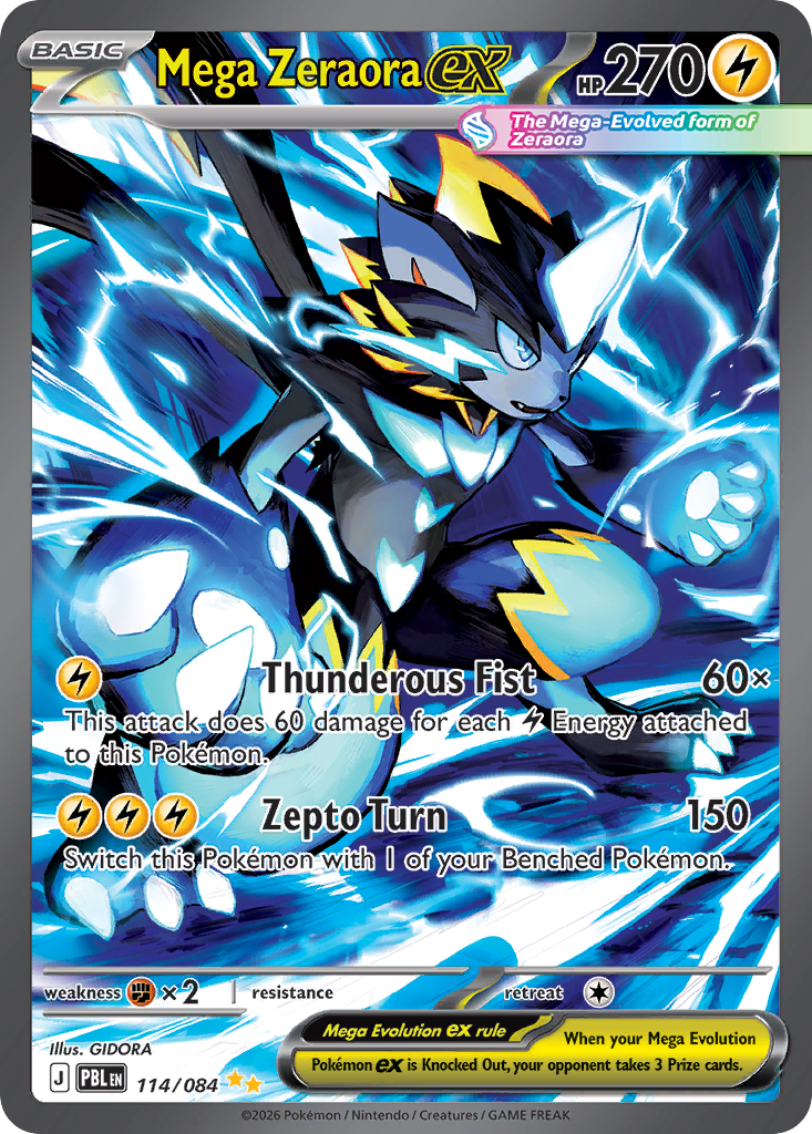 Mega Zeraora ex 114/084 Pitch Black card