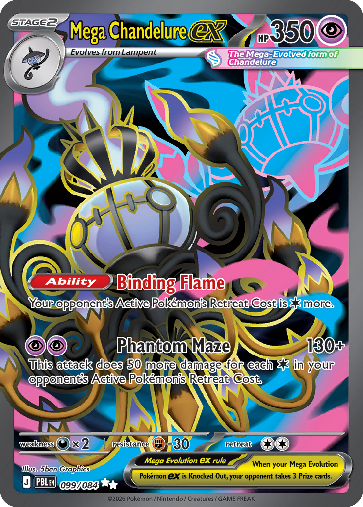 Mega Chandelure ex 099/084 Pitch Black card