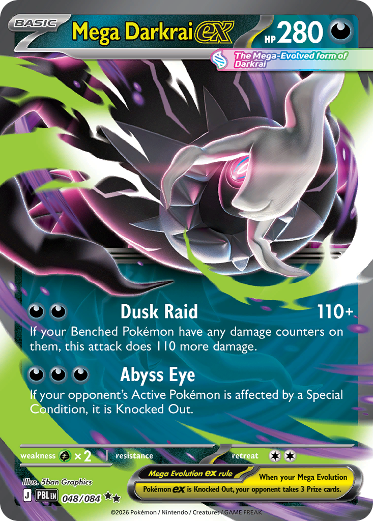 Mega Darkrai ex 048/084 Pitch Black card
