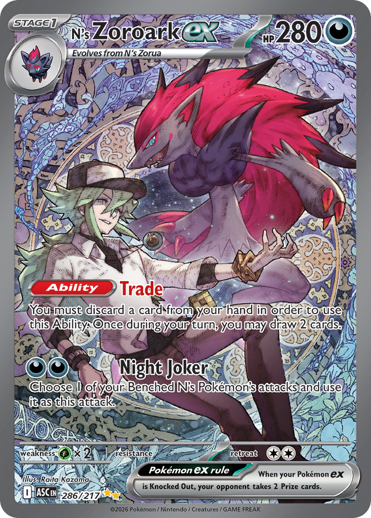 N's Zoroark ex 286/217 Ascended Heroes card