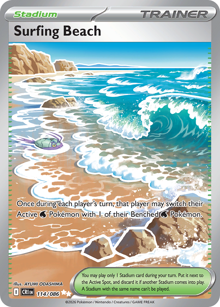 Surfing Beach 114/086 Chaos Rising card