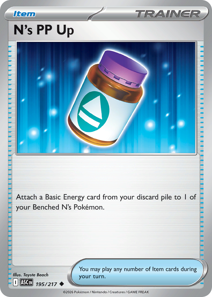 N's PP Up 195/217 Ascended Heroes card