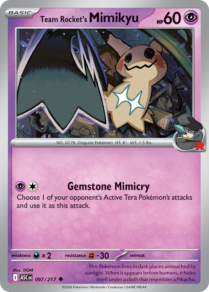 Team Rocket's Mimikyu 097/217 Ascended Heroes card