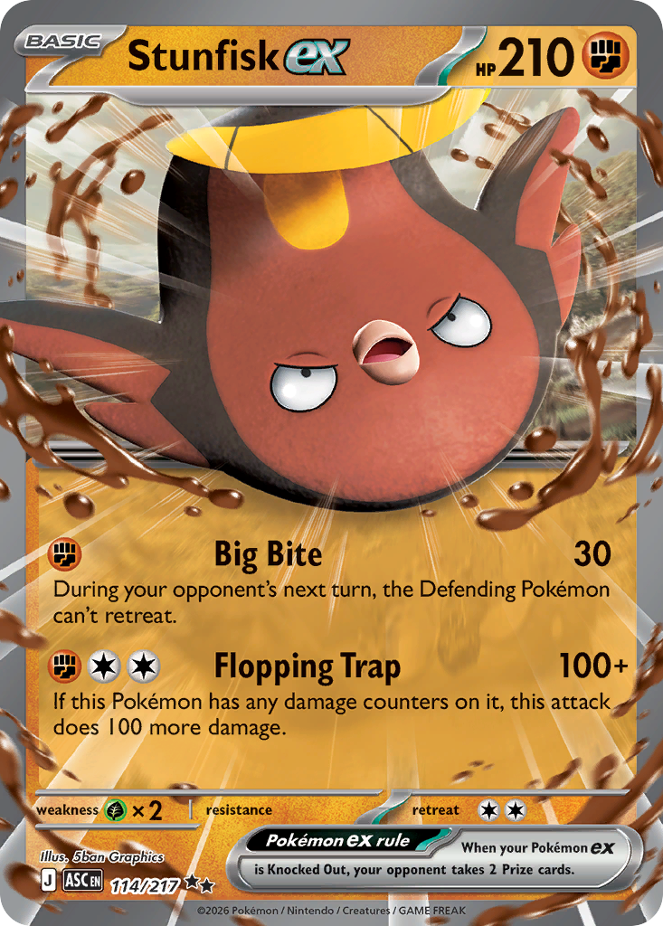 Stunfisk ex 114/217 Ascended Heroes card