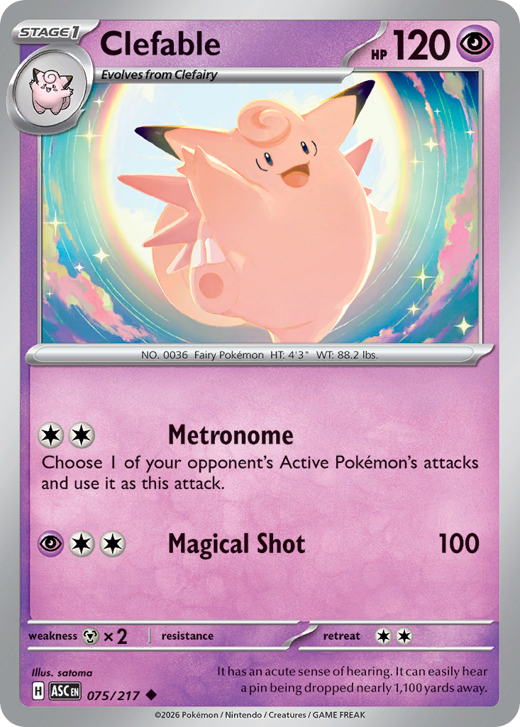 Clefable 075/217 Ascended Heroes card
