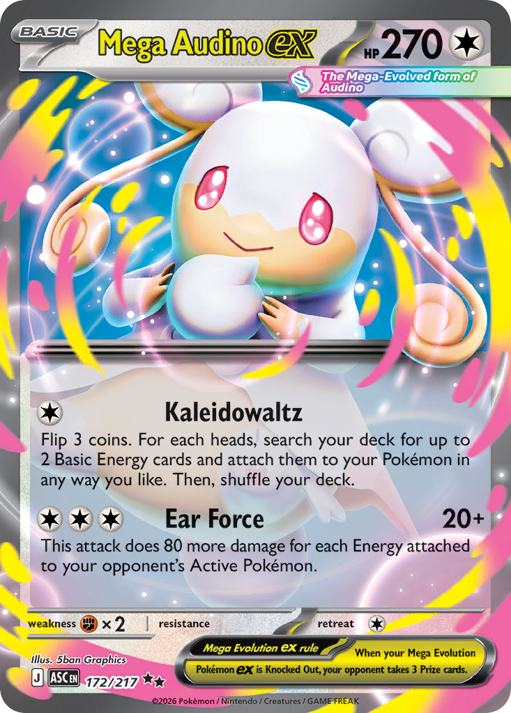 Mega Audino ex 172/217 Ascended Heroes card