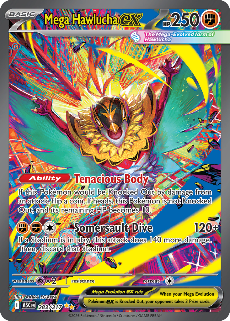 Mega Hawlucha ex 283/217 Ascended Heroes card