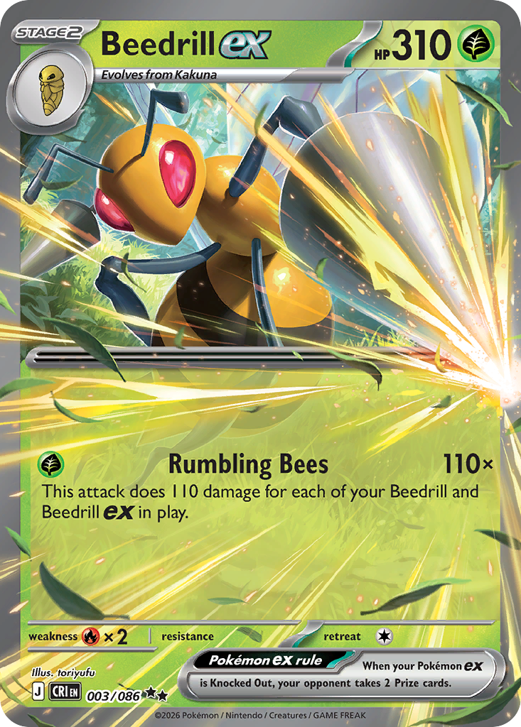 Beedrill ex 003/086 Chaos Rising card