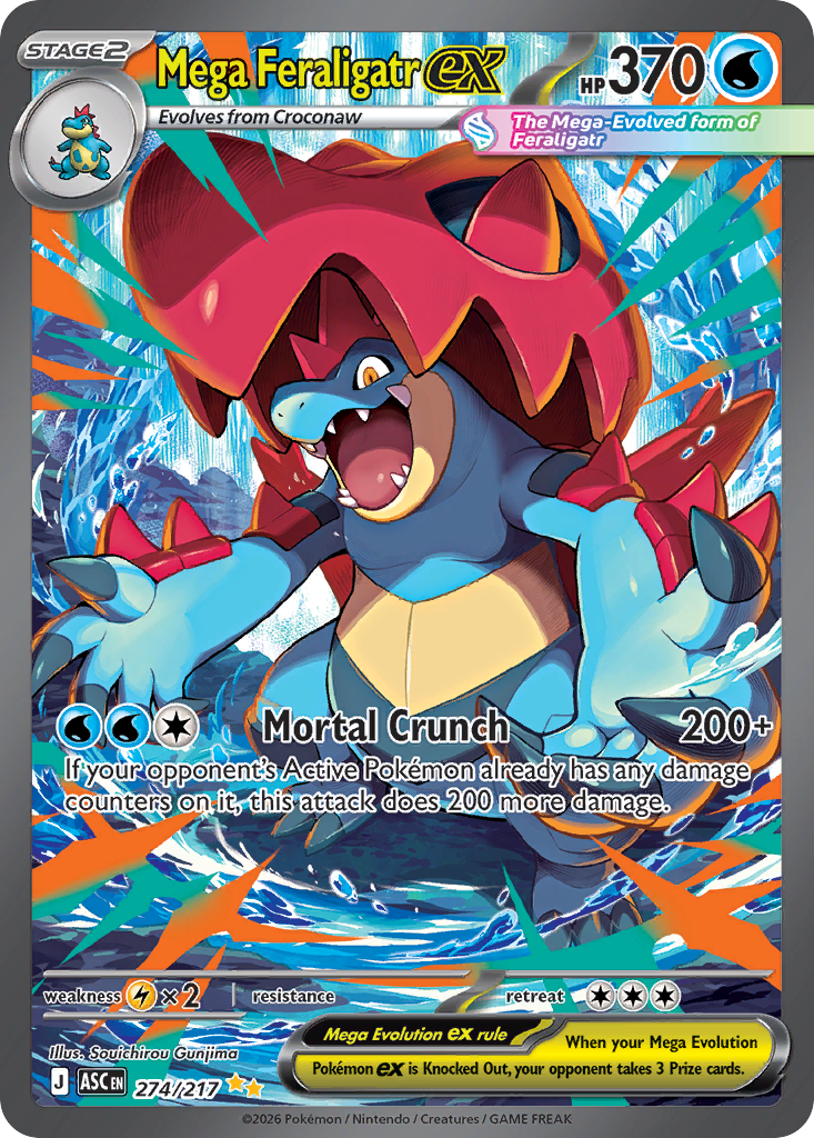 Mega Feraligatr ex 274/217 Ascended Heroes card