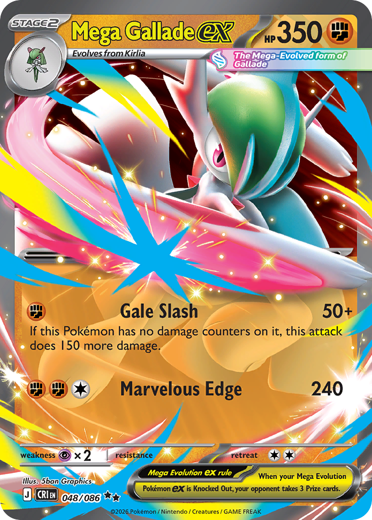 Mega Gallade ex 048/086 Chaos Rising card