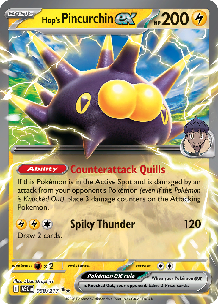 Hop's Pincurchin ex 068/217 Ascended Heroes card