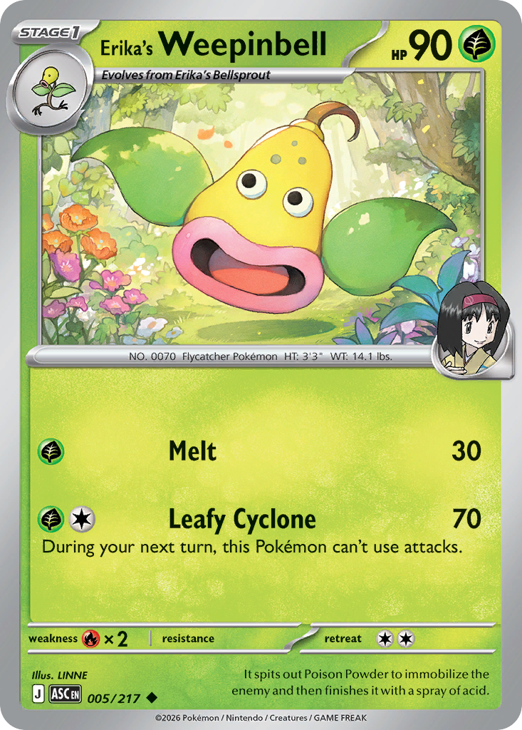 Erika's Weepinbell 005/217 Ascended Heroes card