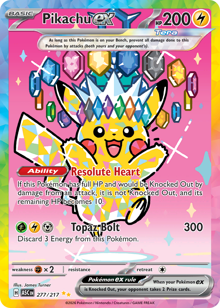 Pikachu ex 277/217 Ascended Heroes card