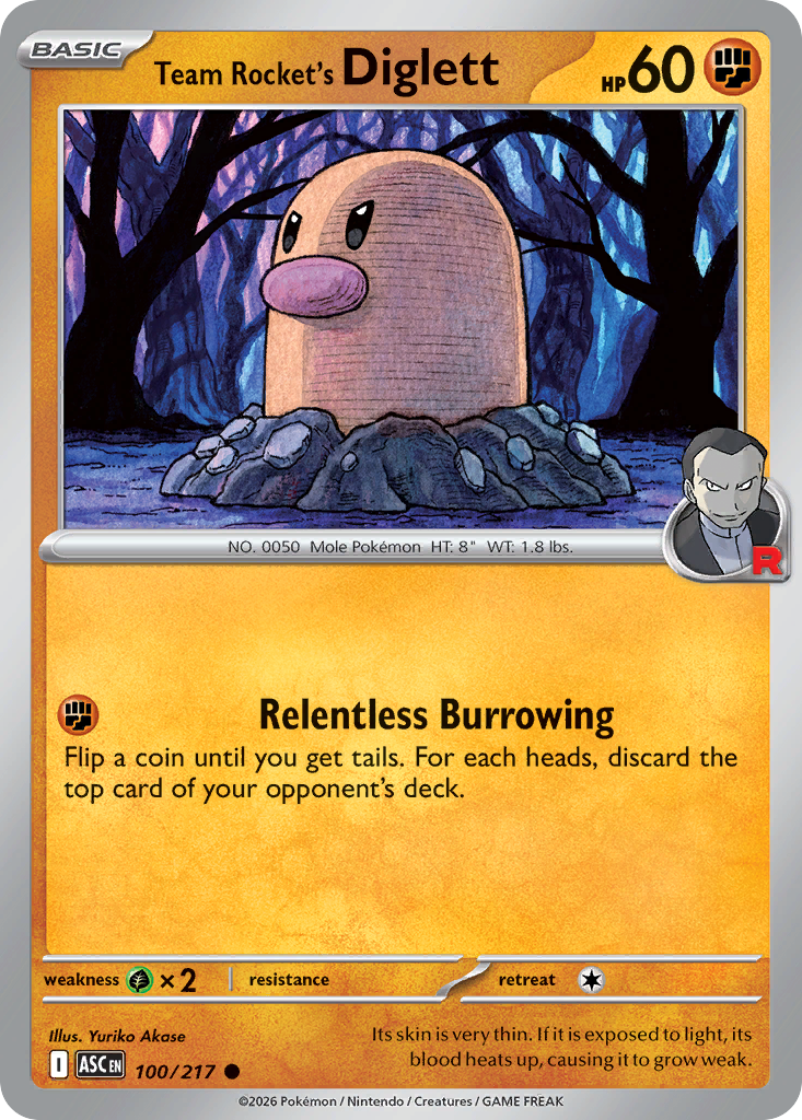 Team Rocket's Diglett 100/217 Ascended Heroes card