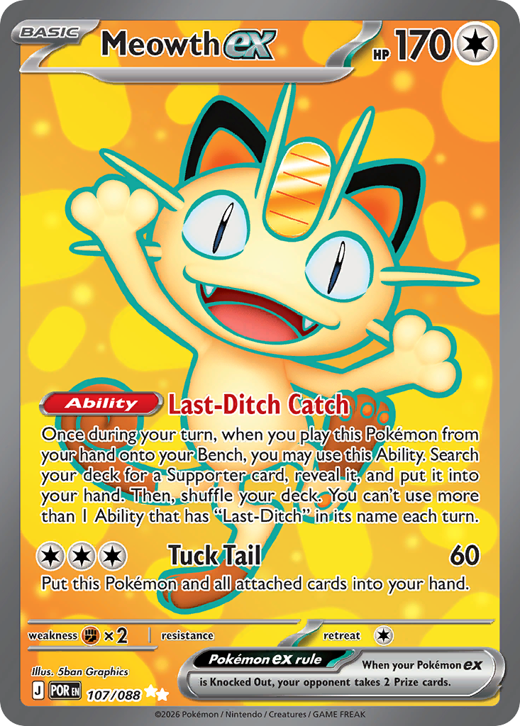 Meowth ex 107/088 Perfect Order card