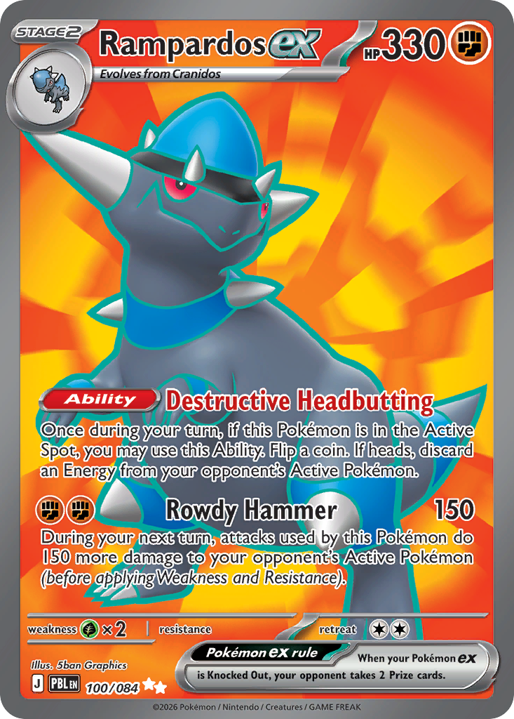 Rampardos ex 100/084 Pitch Black card