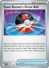 205/217 Team Rocket's Great Ball - Ascended Heroes