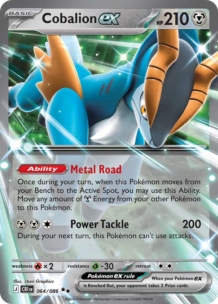 Cobalion ex 064/086 Chaos Rising card