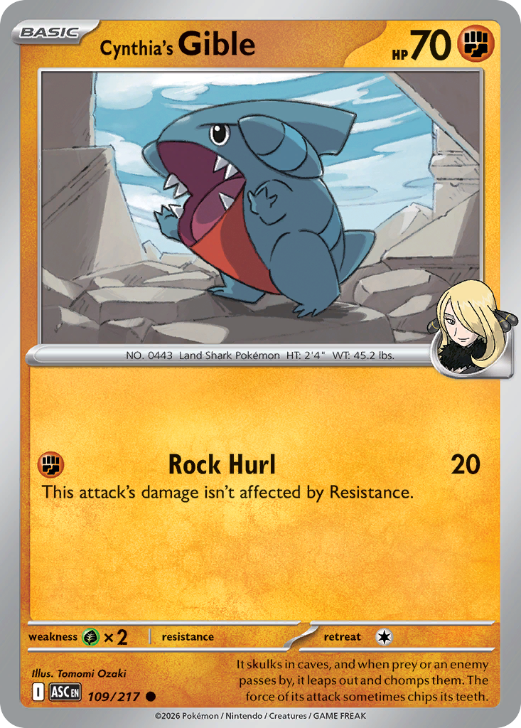 Cynthia's Gible 109/217 Ascended Heroes card