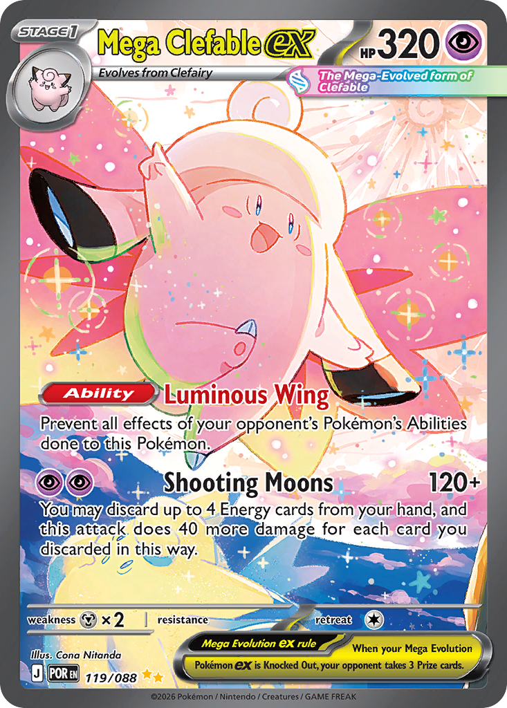 Mega Clefable ex 119/088 Perfect Order card