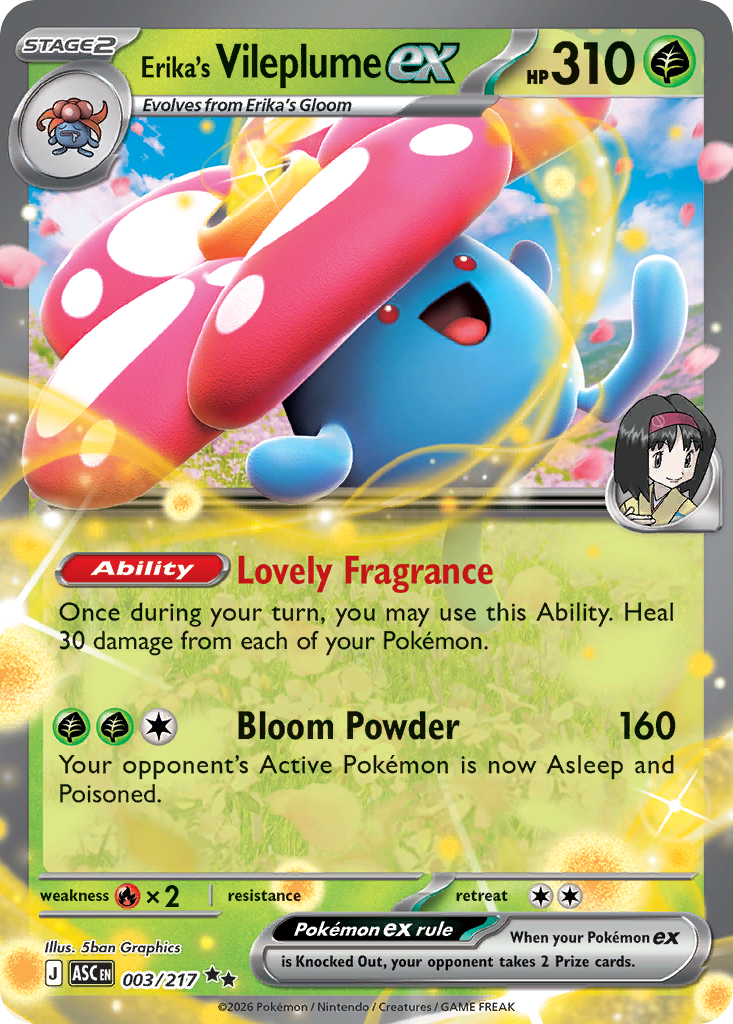 Erika's Vileplume ex 003/217 Ascended Heroes card