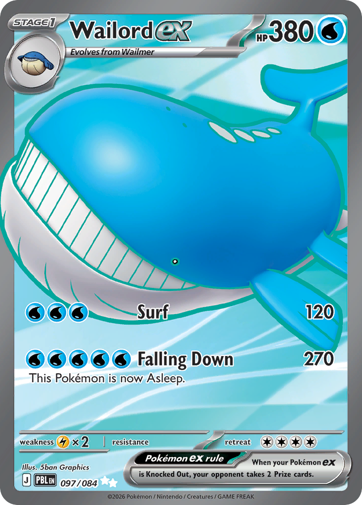 Wailord ex 097/084 Pitch Black card