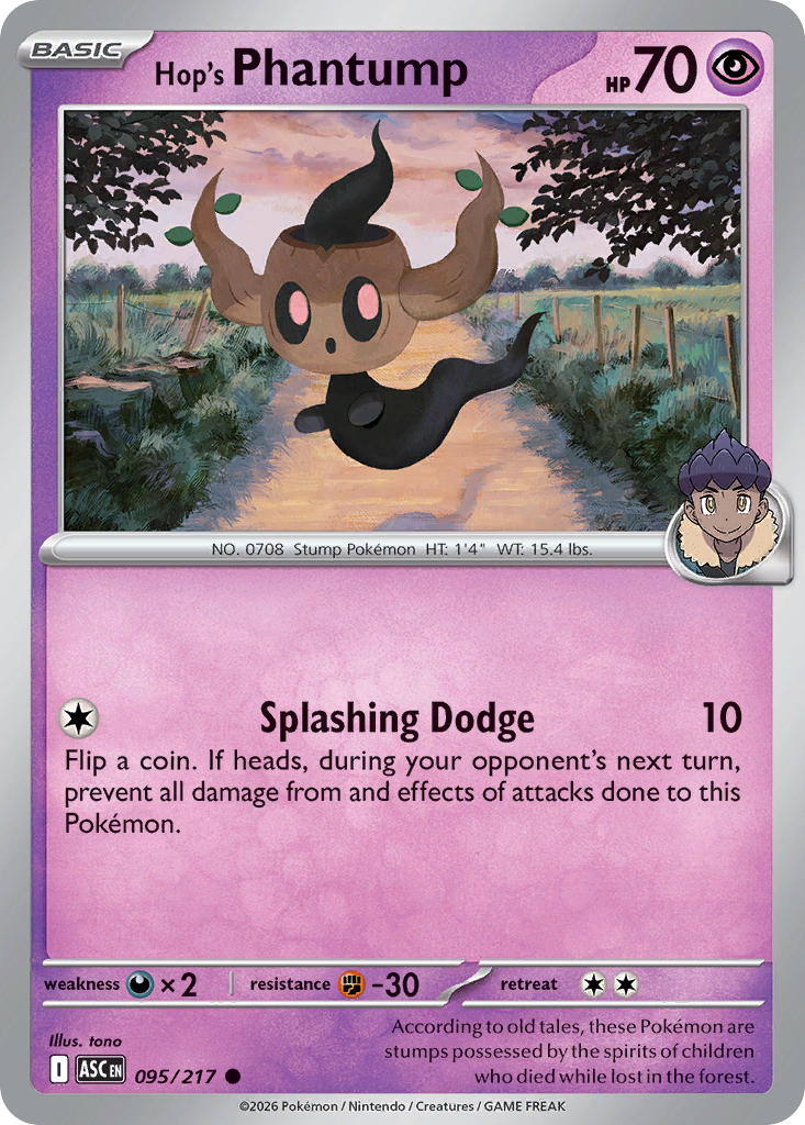 Hop's Phantump 095/217 Ascended Heroes card