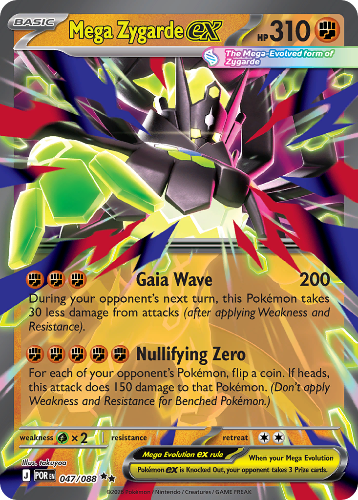 Mega Zygarde ex 047/088 Perfect Order card