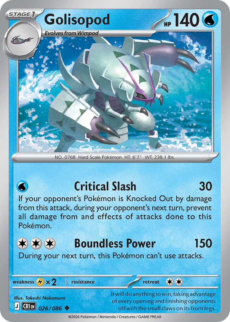 Golisopod 026/086 Chaos Rising card