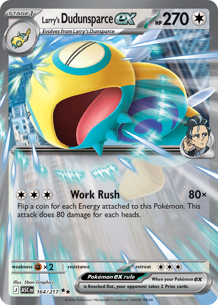 Larry's Dudunsparce ex 164/217 Ascended Heroes card