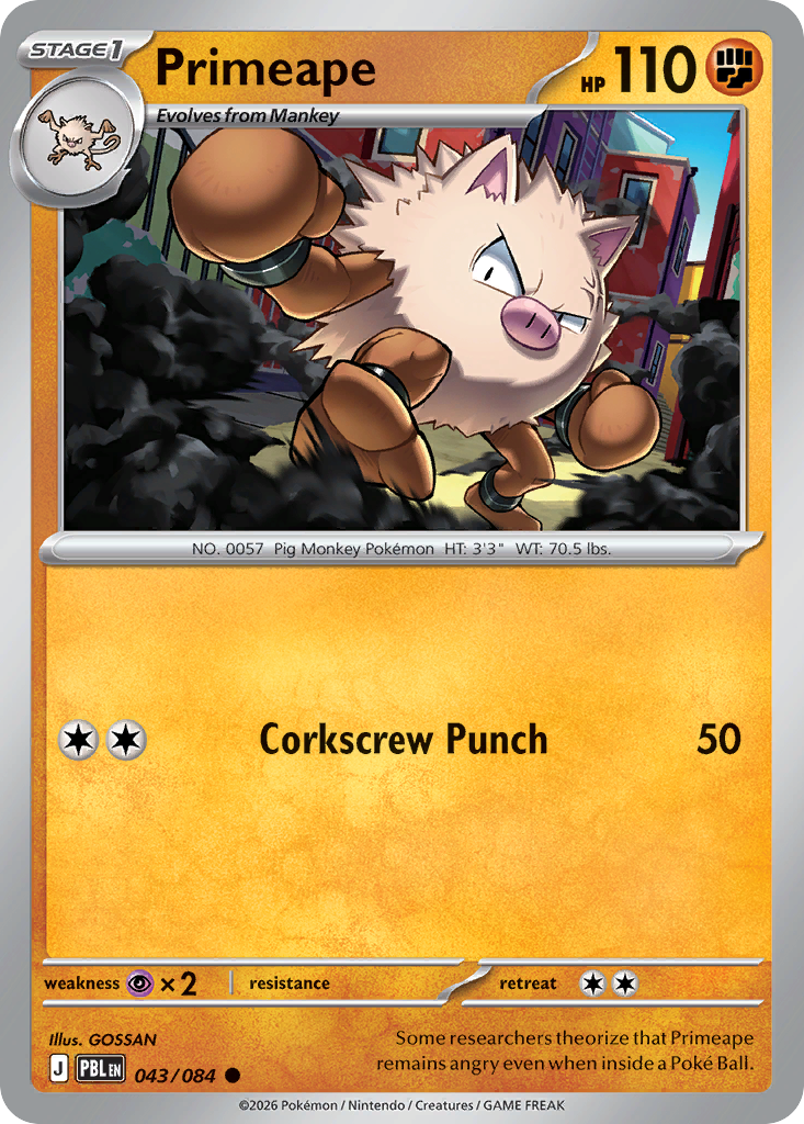 Primeape 043/084 Pitch Black card