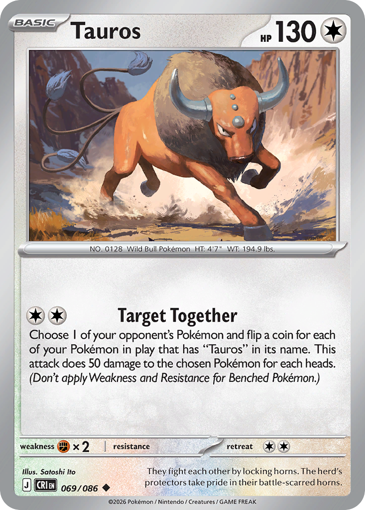 Tauros 069/086 Chaos Rising card