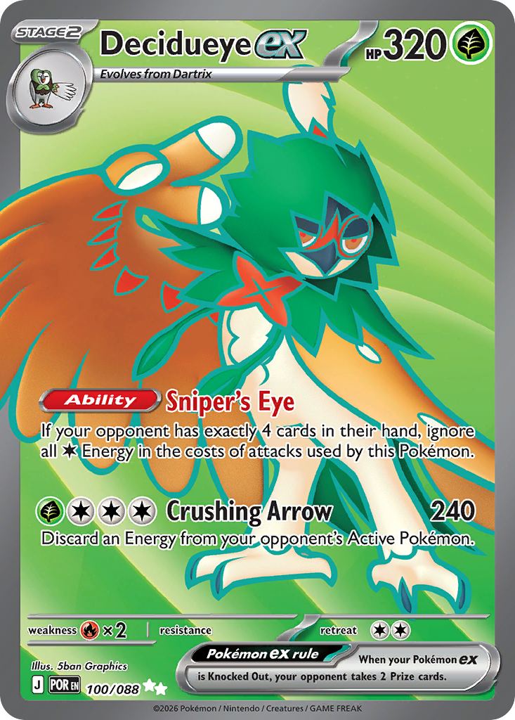 Decidueye ex 100/088 Perfect Order card